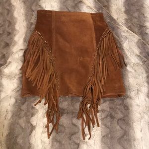 Italian Leather Skirt - Authentic Suede